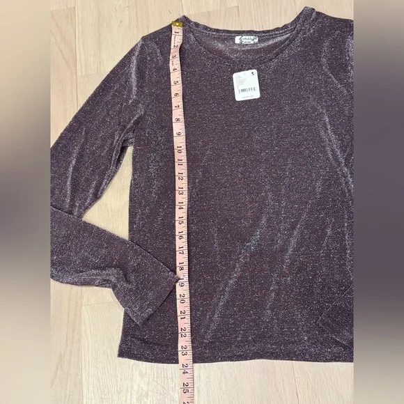 NEW Free People Intimately L Mesh So Well Layering Top Red Wine Metallic NWT - Picture 5 of 11